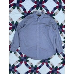 Lauren Ralph Lauren Mens Button Down Shirt 17.5 Blue Non Iron Preppy Old Money